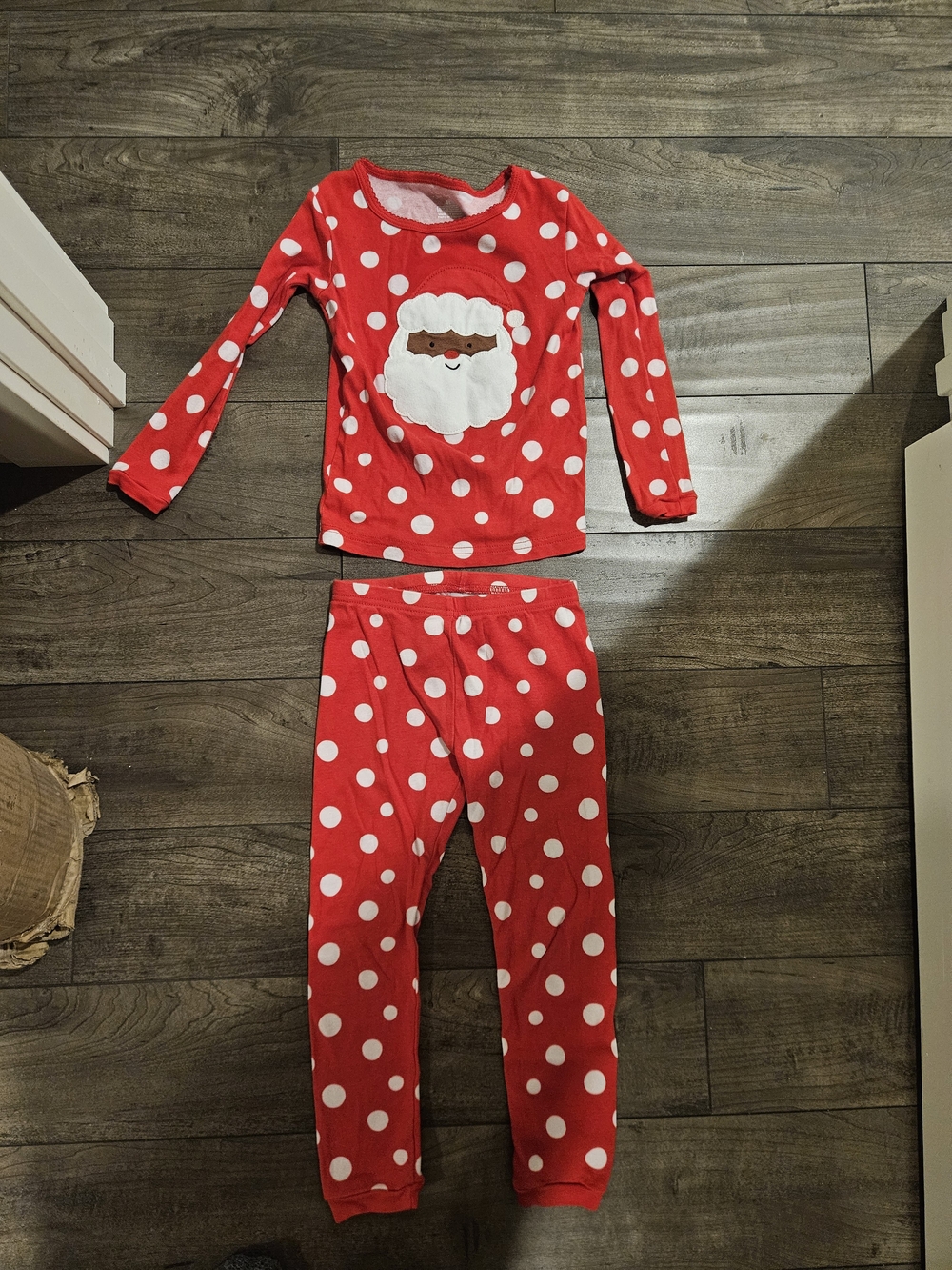 Carter's Red and White Polka Dot Santa Pajama Set